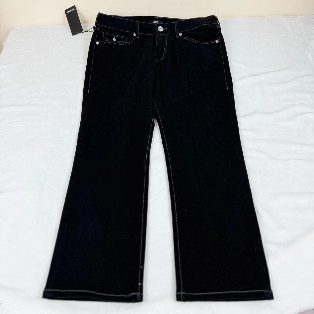 True Religion Ricky Flap SN Black Jeans Mens 34x30 (Fit 36x29) Straight Leg NEW